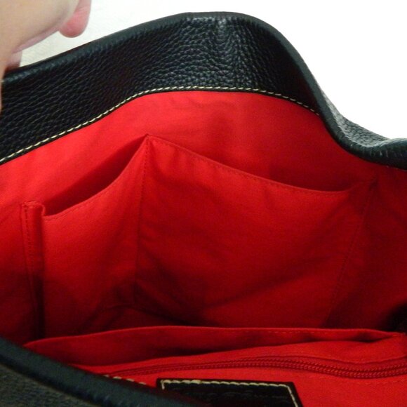 Dooney & Bourke Black Leather Pebble Grain Small Logo Lock Sac - Picture 7 of 15